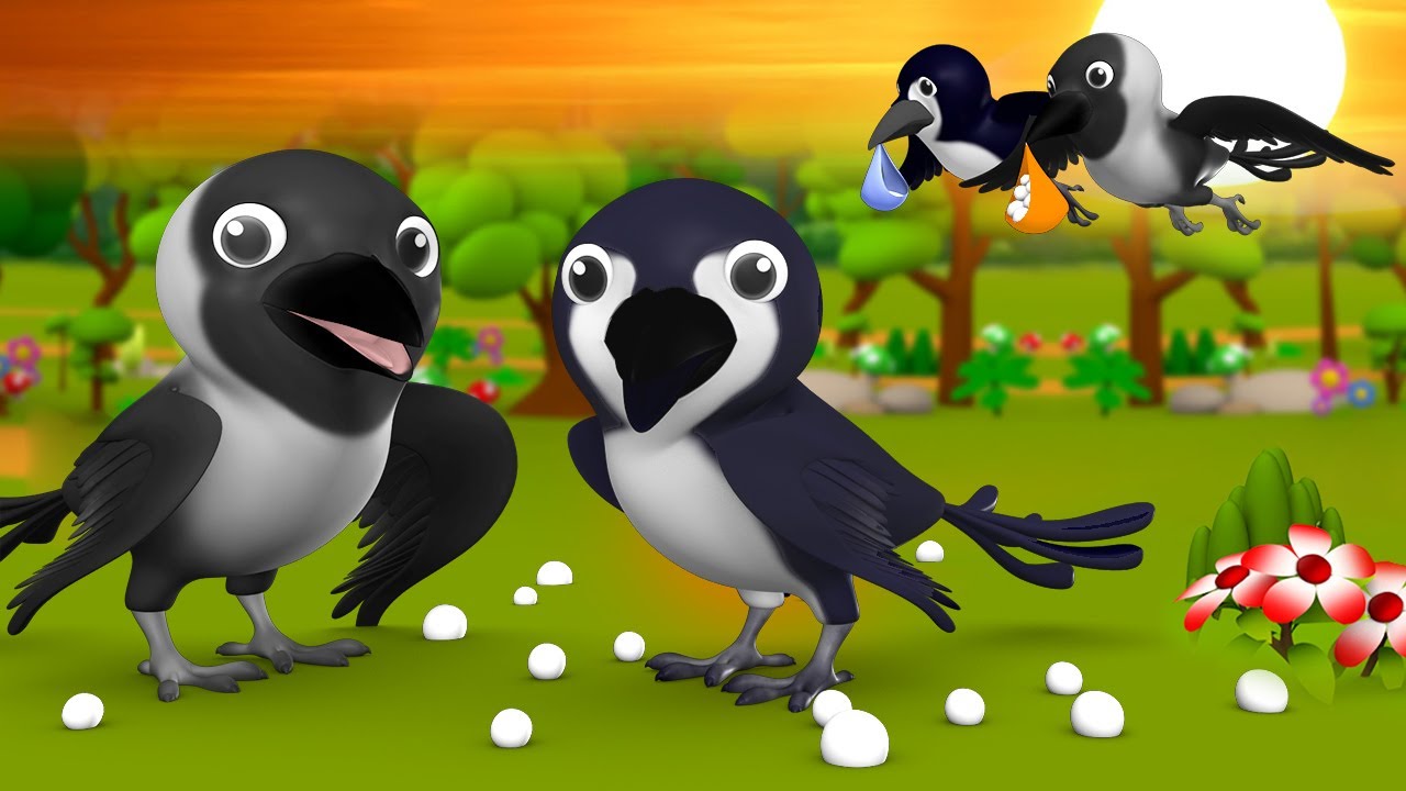 The Two Crows Telugu Moral Story - రెండు కాకులు నీతి కధ 3D Animated Bedtime Fairy Tales for Kids