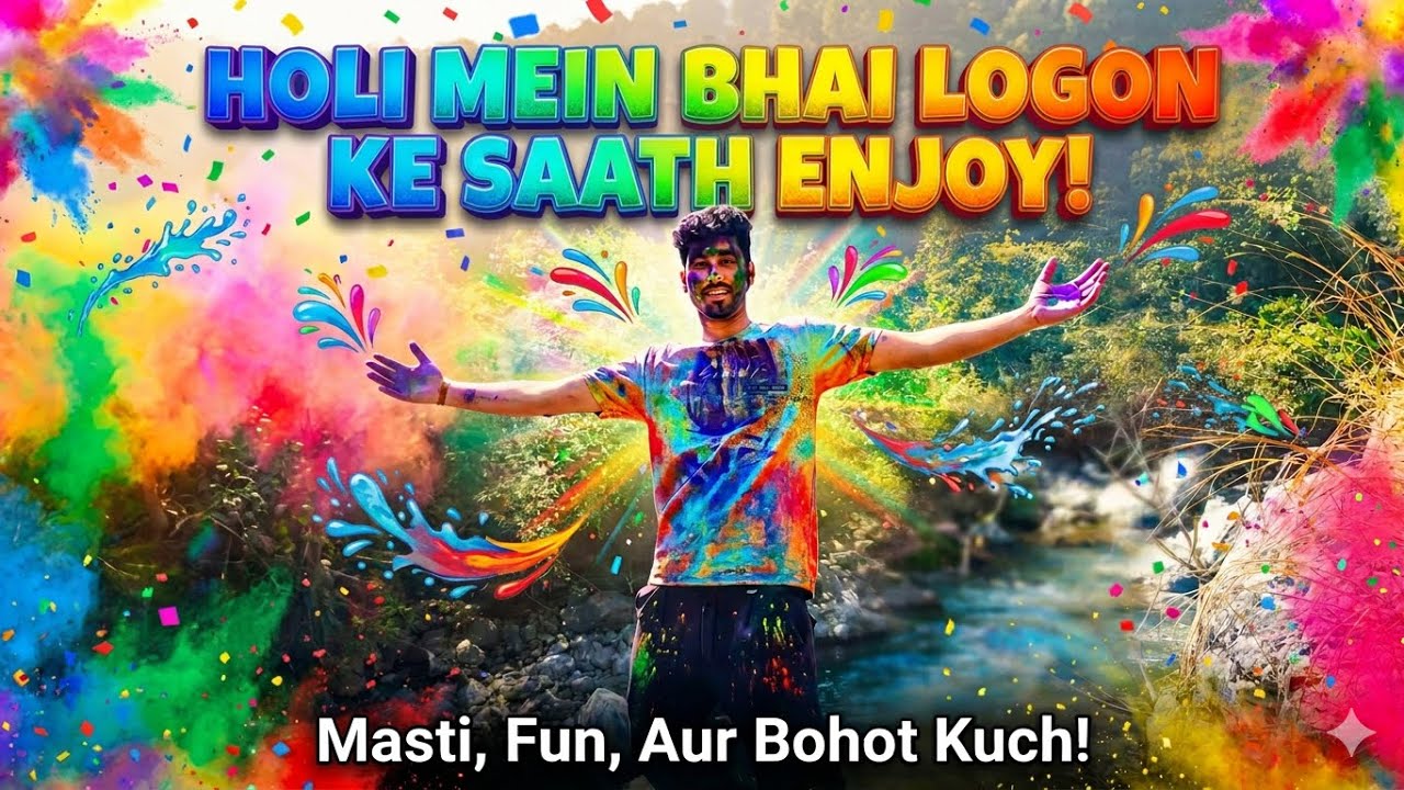 भाई लोगो के साथ होली के दिन enjoy ❤️😊..