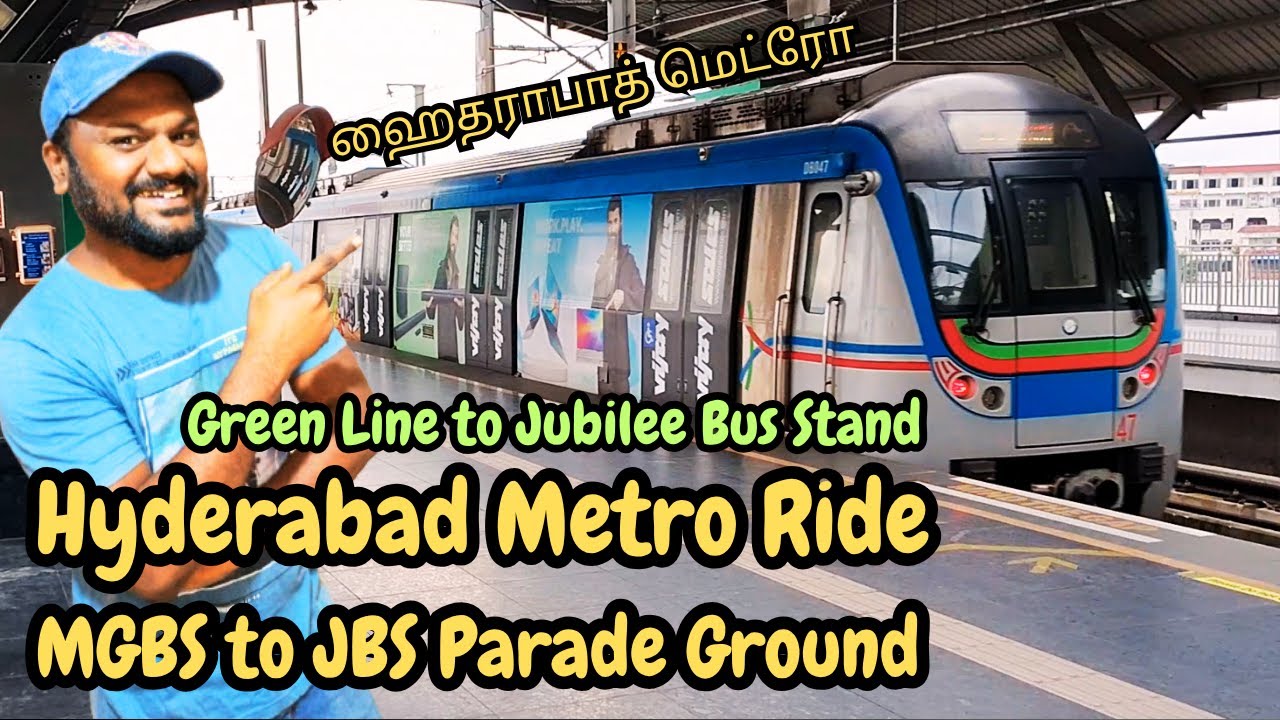 Hyderabad Metro Train Ride | MG Bus Station to JBS Parade Ground Metro | Green Line Towards JBS