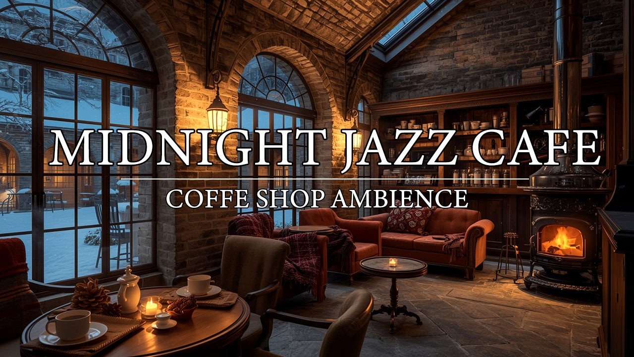 Calm Winter Night & Smooth Jazz Instrumental Music ⛄ Coffee Shop Ambience with Warm Piano Jazz Music