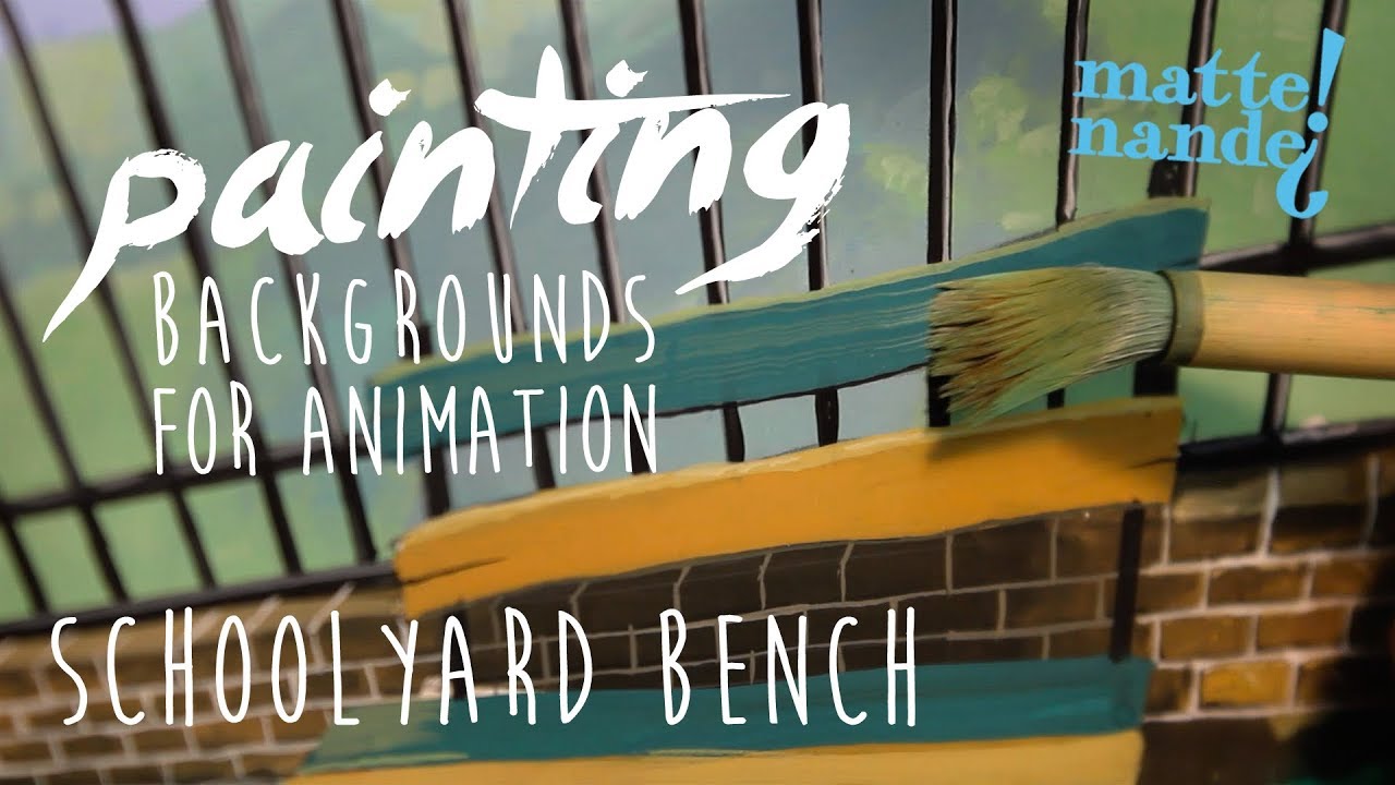 Schoolyard Bench | Painting Backgrounds for Animation | Nicker Poster Colour