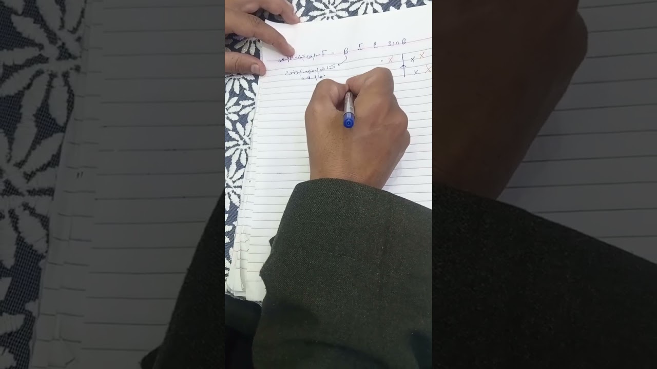 القوة المغناطيسية المؤثرة على سلك مستقيم وقاعدة فلمنج لليد اليسرى 