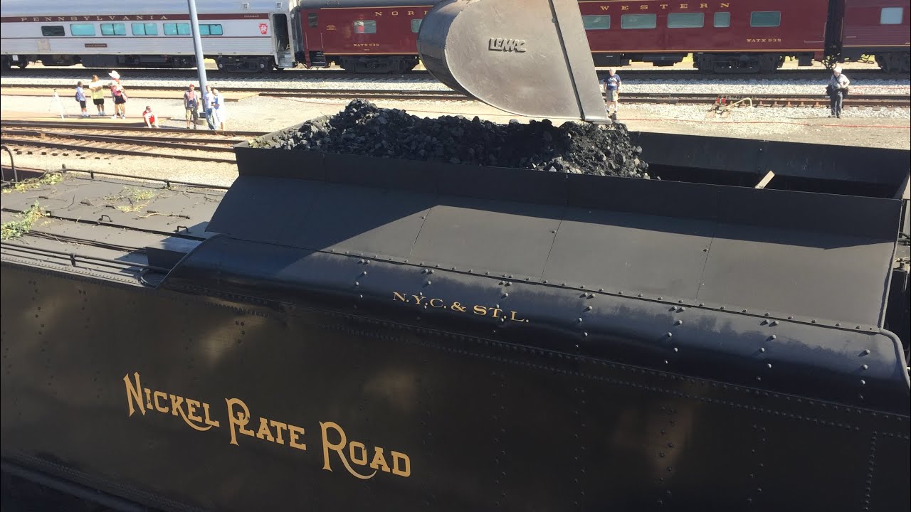 Railfest 2015 HD 60fps: Coaling Nickel Plate Road 765 Tender @ Steamtown, Scranton 9/6/15