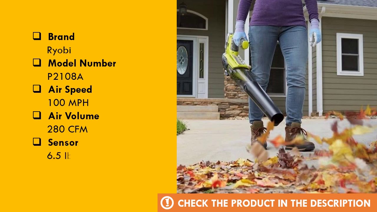 Ryobi P2108A ONE+ 100 mph 280 CFM Cordless Jet Fan Blower Review - Best Jet Fan Blower