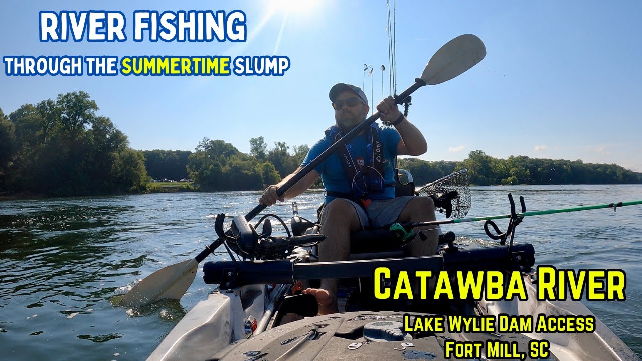 Kayak Fishing the Catawba River at the Lake Wylie Dam in Fort Mill, SC