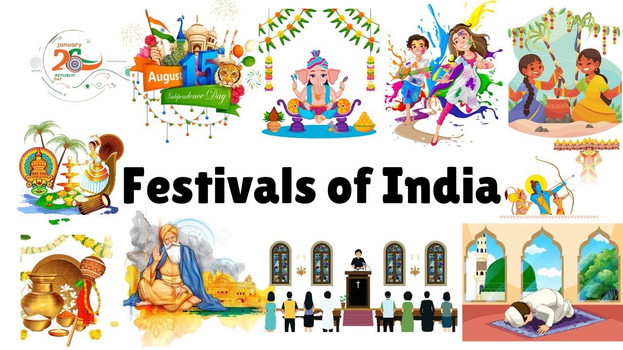 Learn Indian festival names in English | Festivals |Indian festivals|Home Schooling for kids | Vd:38