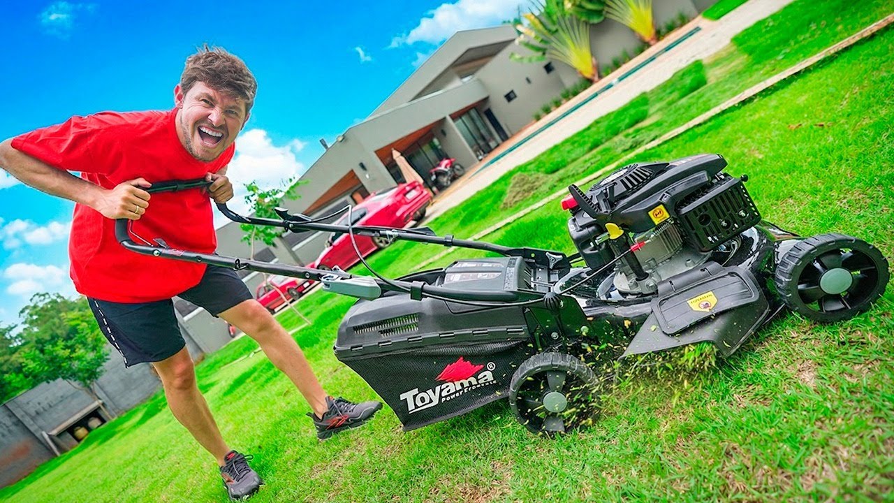 COMPREI UM CORTADOR DE GRAMA PROFISSIONAL PRA MINHA CASA NOVA