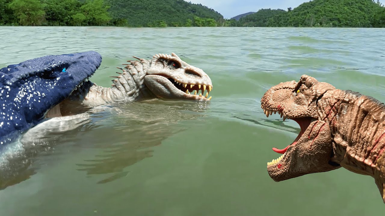 T-Rex Vs Indominus Vs Mosasaurus 🦖 Rexy Dinosaur Movie | Jurassic World Rebirth