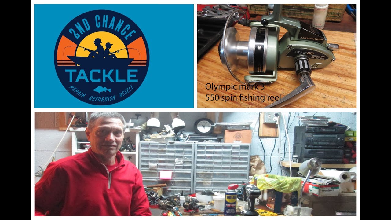 Olympic Mark III 550 classic spin fishing reel how to take apart and service