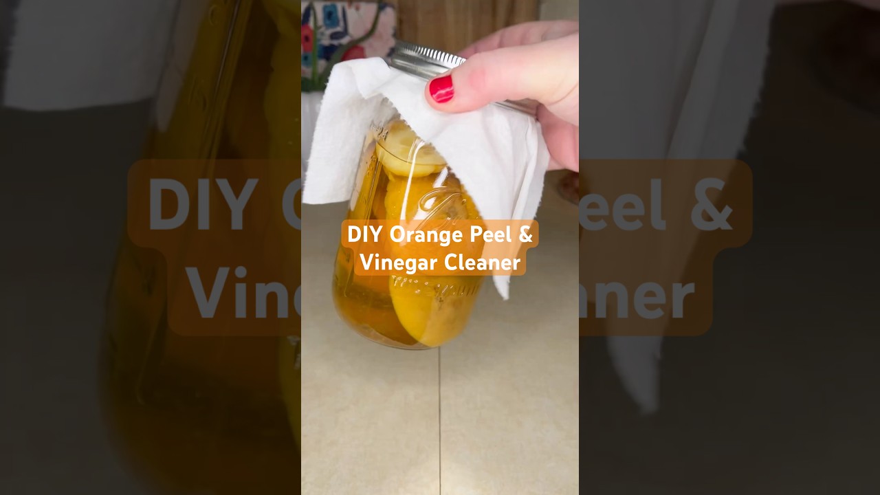 DIY multipurpose cleaner with orange peels and vinegar