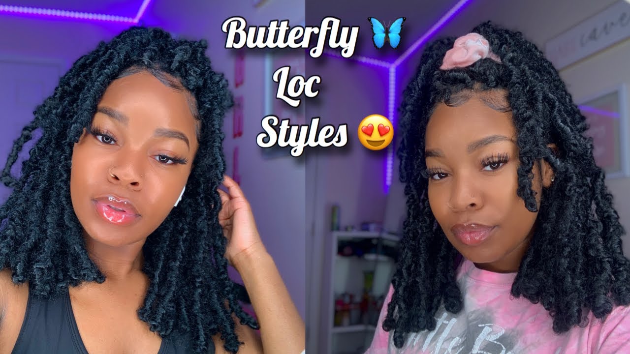 6 BUTTERFLY LOC HAIRSTYLES🦋*VERY EASY*  #DISTRESSEDBOBLOCS  😍