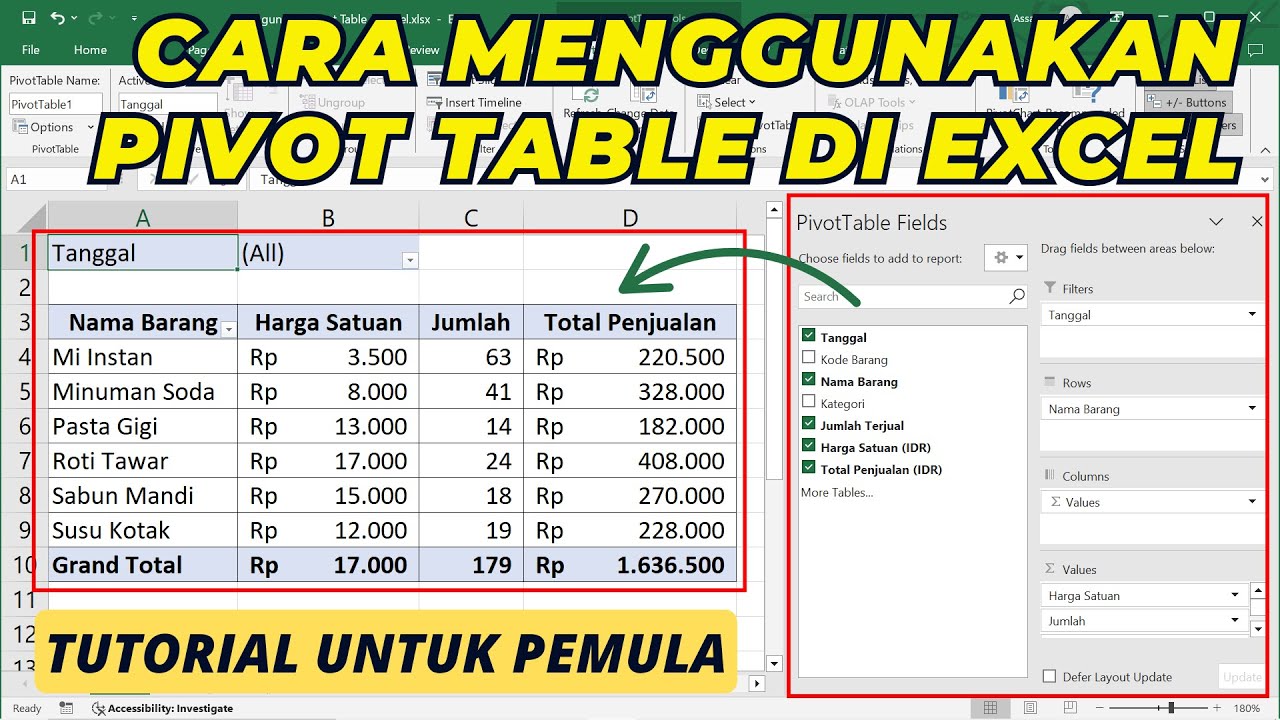 Cara Menggunakan Pivot Table di Excel Untuk Pemula | Tutorial  Microsoft Excel