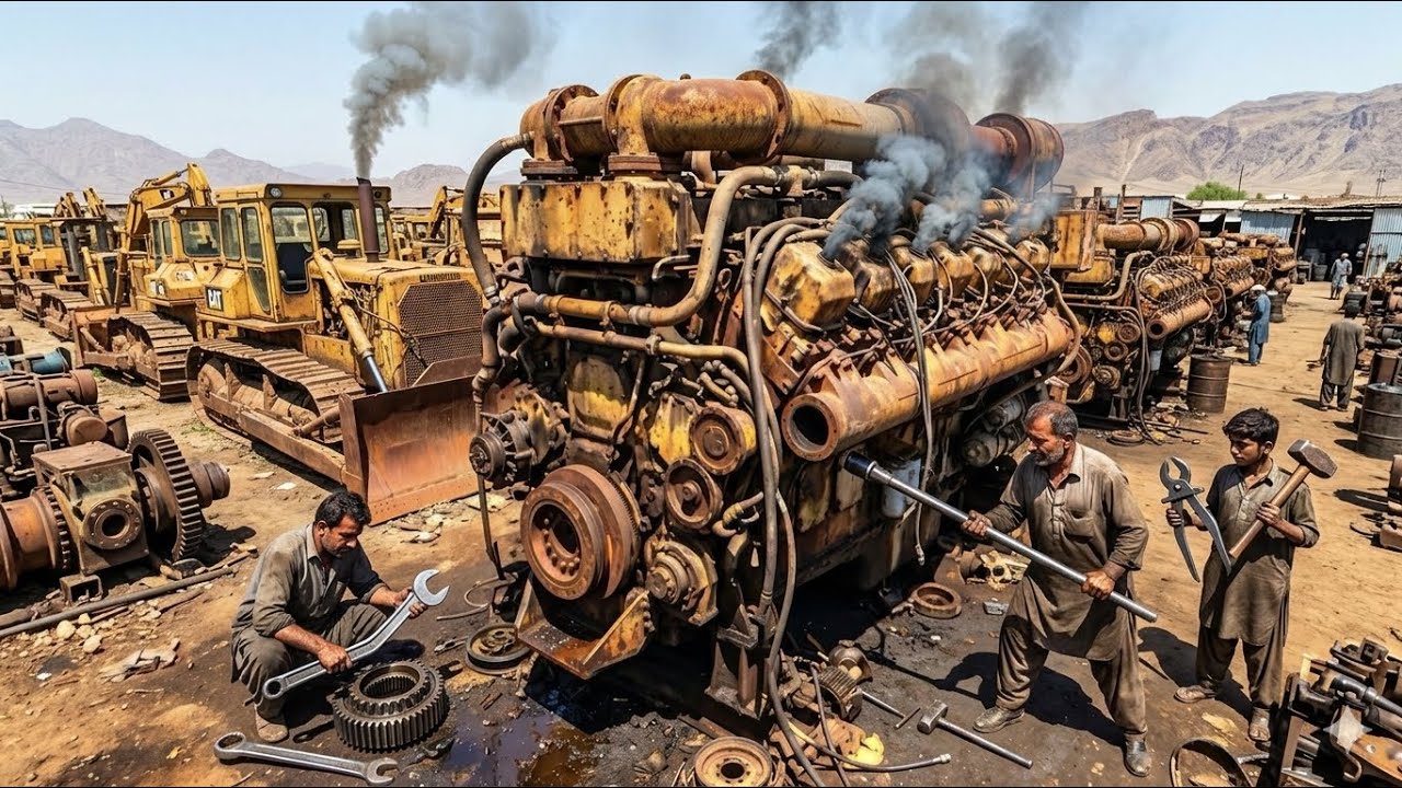 Caterpillar Engine Seized and Stuck Due to Dirt | How Expert Restore the Engine