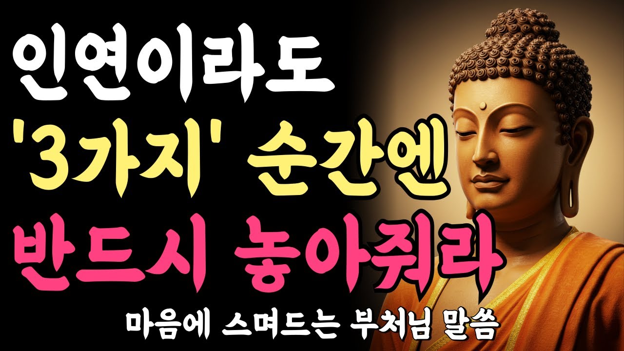 인연을 스스로 놓아야 할 3가지 순간. 그땐 반드시 놓아줘라ㅣ부처님 말씀ㅣ불교 명언ㅣ석가모니 가르침