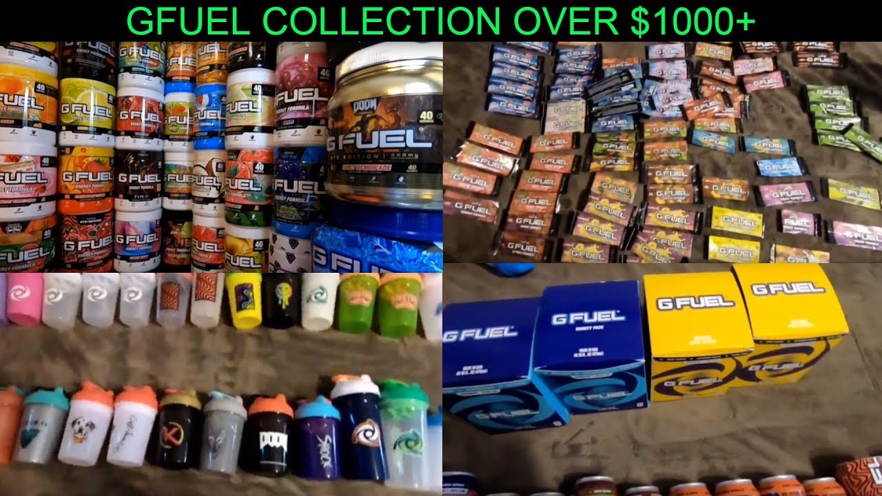 MY ENTIRE GFUEL COLLECTION, OVER $1000+