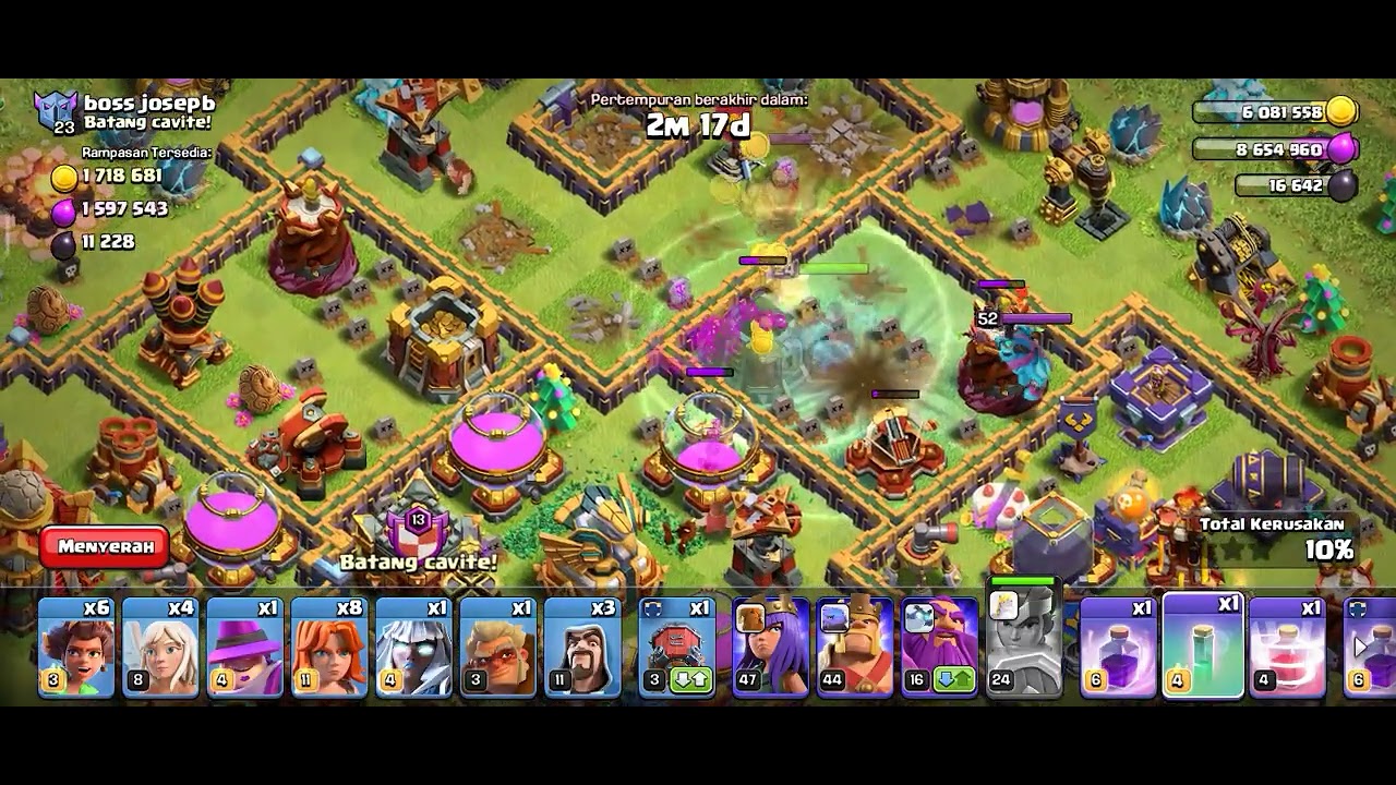 COMBO DARAT PALING GAMPANG BUAT RAMPOK DI COC UNTUK TH 15/16#fyp#clansofclands