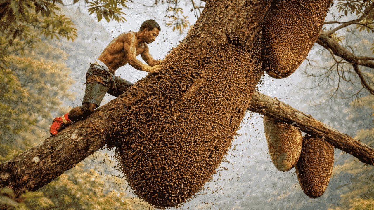 NEVER climb a tree to collect wild honey until you've watched this video!