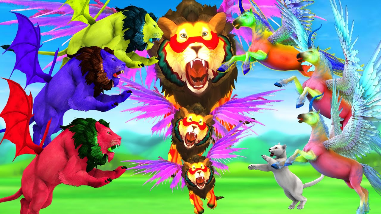 Telugu Stories | Powerful Fierce Lion Flying Horse Story Telugu Kathalu Panchatantra Bedtime Stories