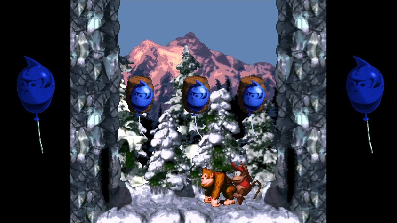 The 6 Blue Balloons in Donkey Kong Country (SNES)