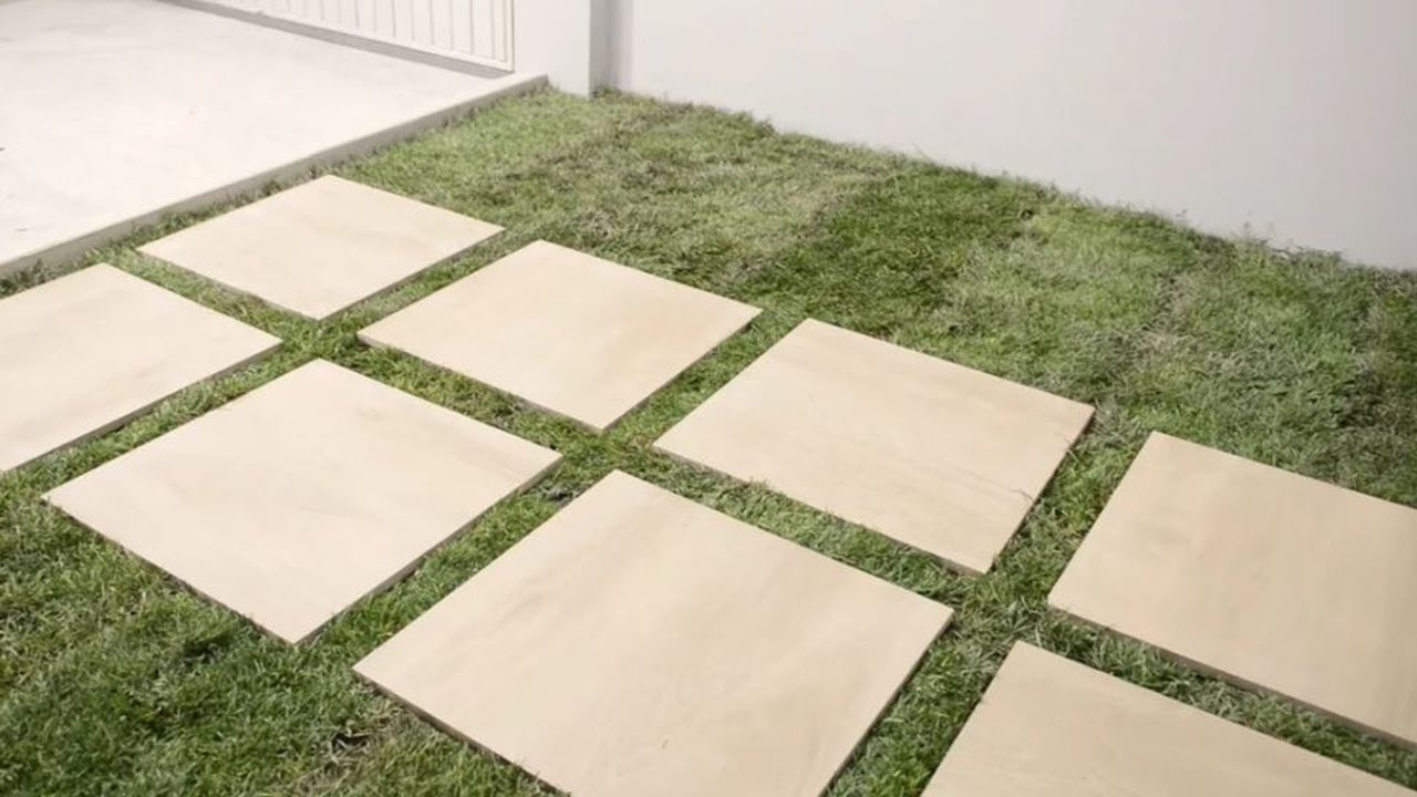 Installation du carrelage sur herbe _ Tutoriel Vidéo