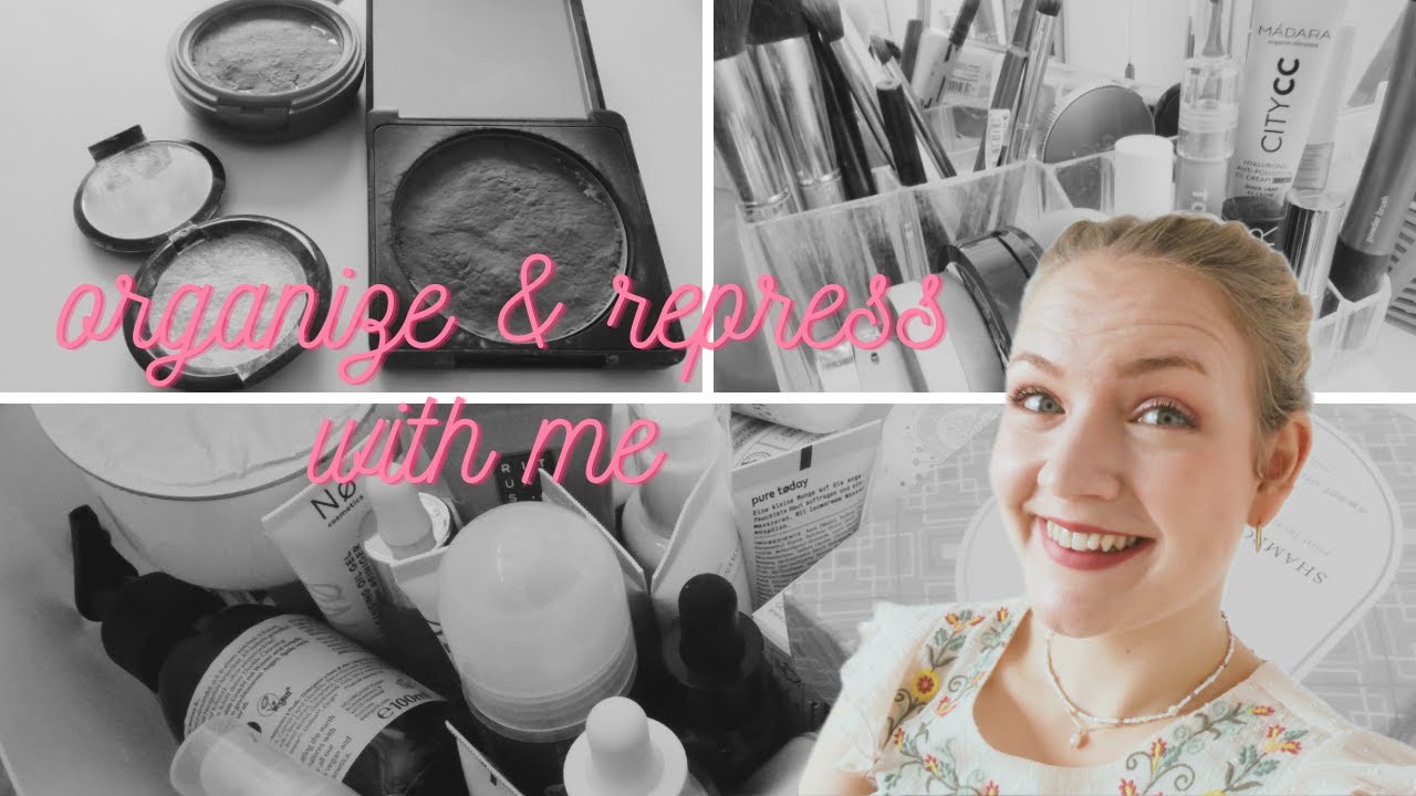 ORGANIZE WITH ME!🤓 // Schmink- und Pflegesammlung aufräumen, Produkte repressen, Pinsel waschen...