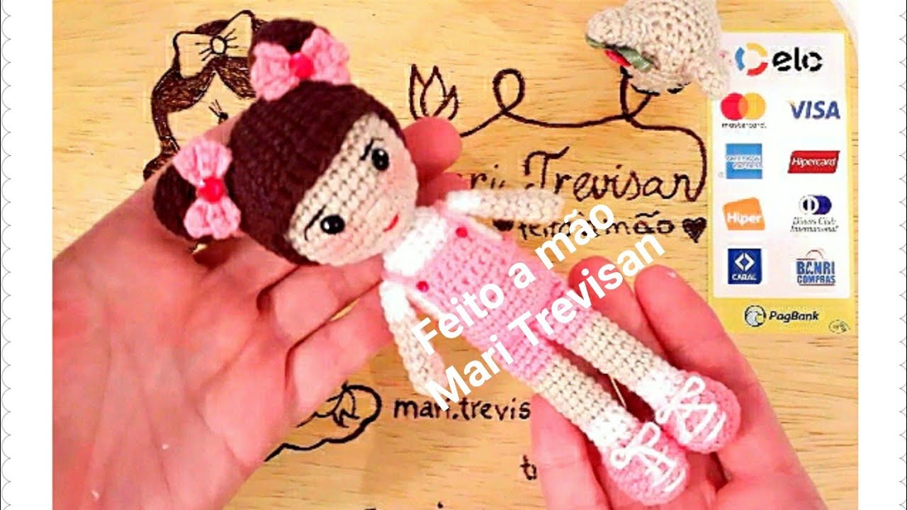 Boneca de amigurumi para iniciantes, sem costuras