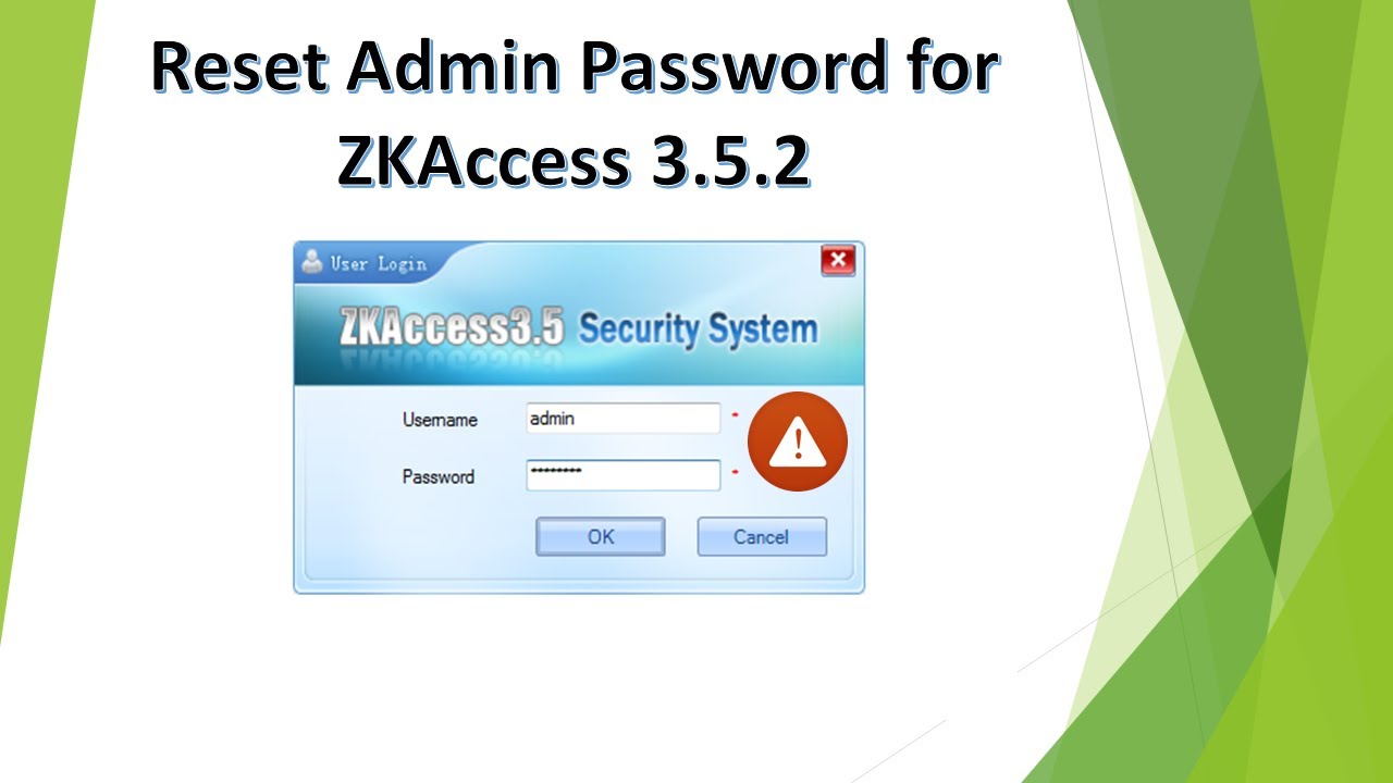 Reset Admin  password for ZKAccess  3.5.2