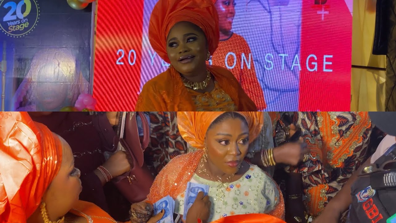 ALHAJA OMOTAYEBI SANG FOR ALHAJA MISTURA AS SHE MAKES ENTRANCE TO HER 20 YEARS ON STAGE CELEBRATION 