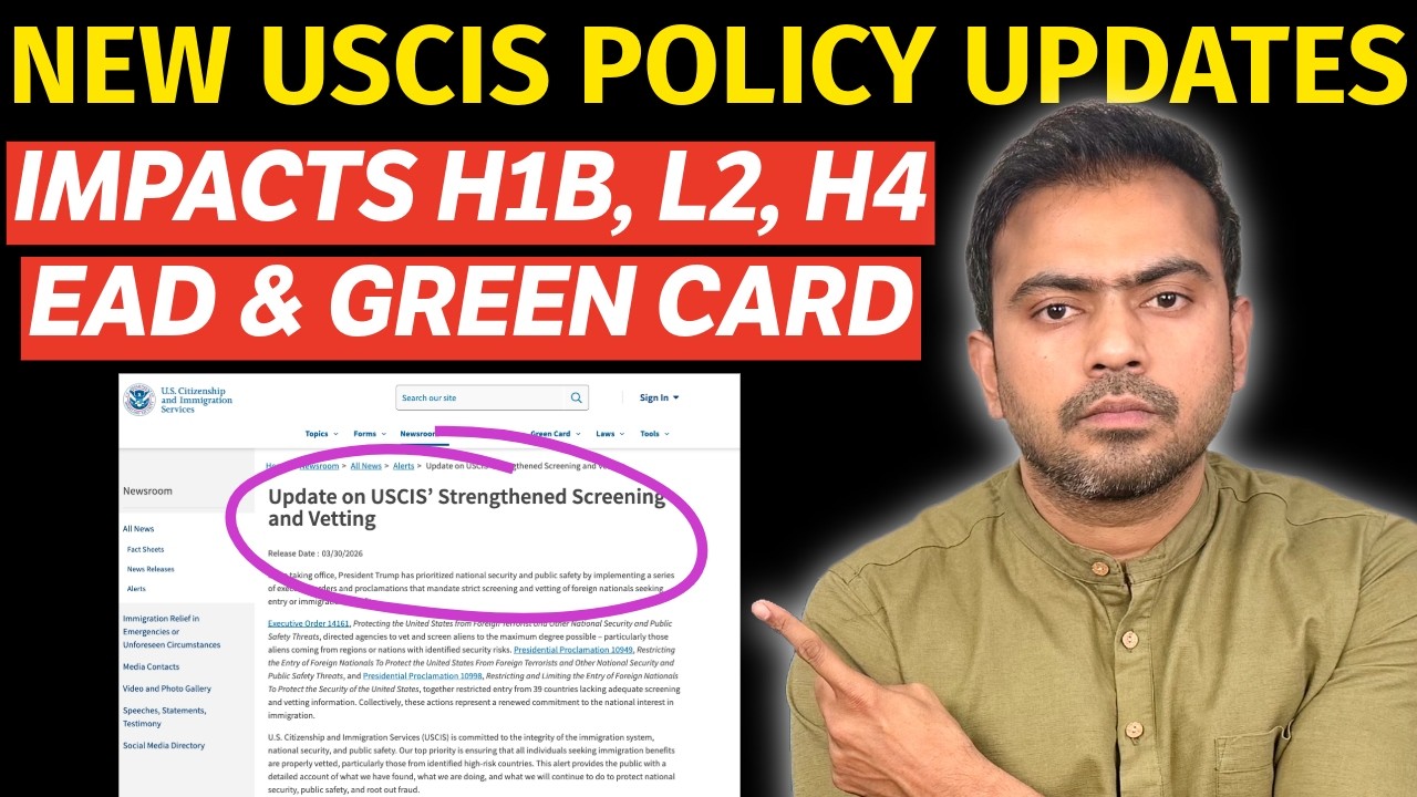 🚨 USCIS Policy Updates : Impacts on H1B, H4 EAD, L2 & Green card Process ⚠️ Watch Before You File 🛑