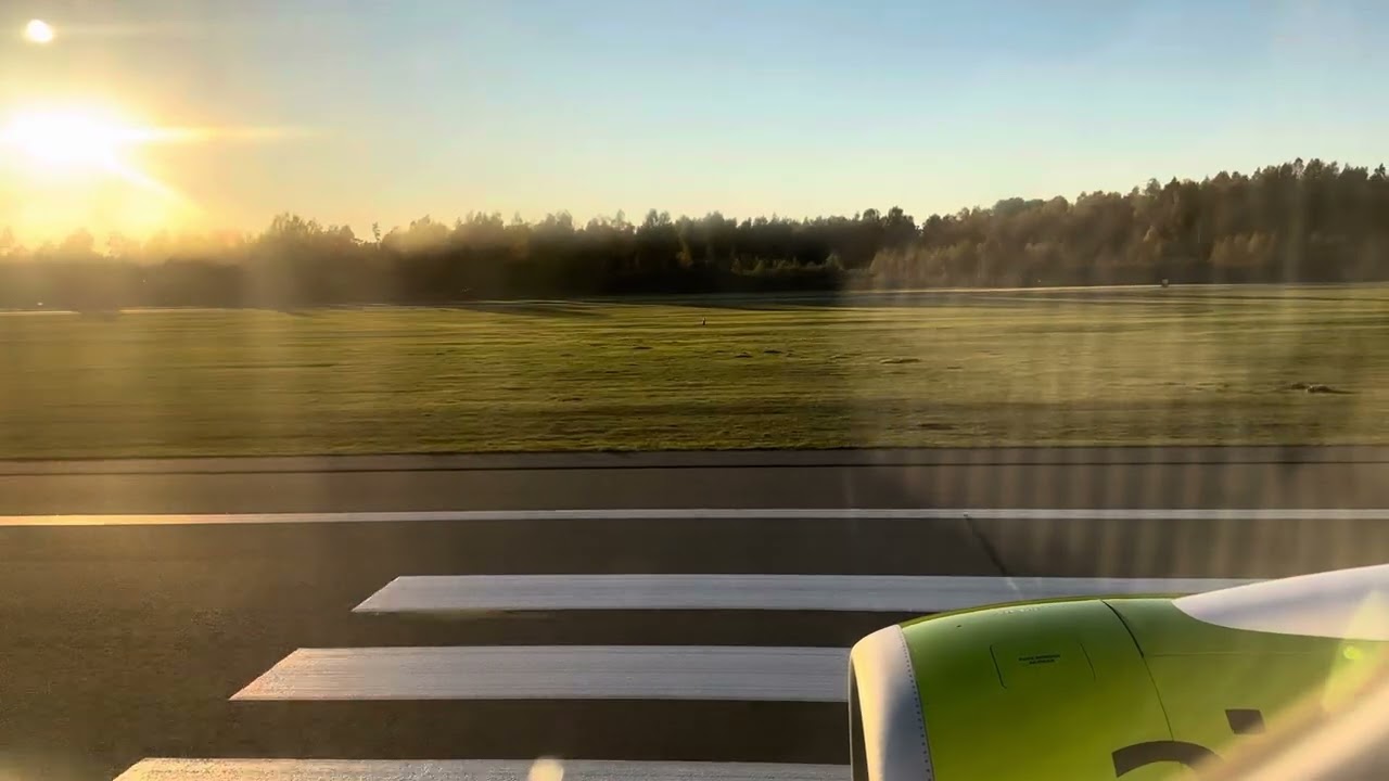 Take off BT619 from RIX to AMS Airbus A220-300