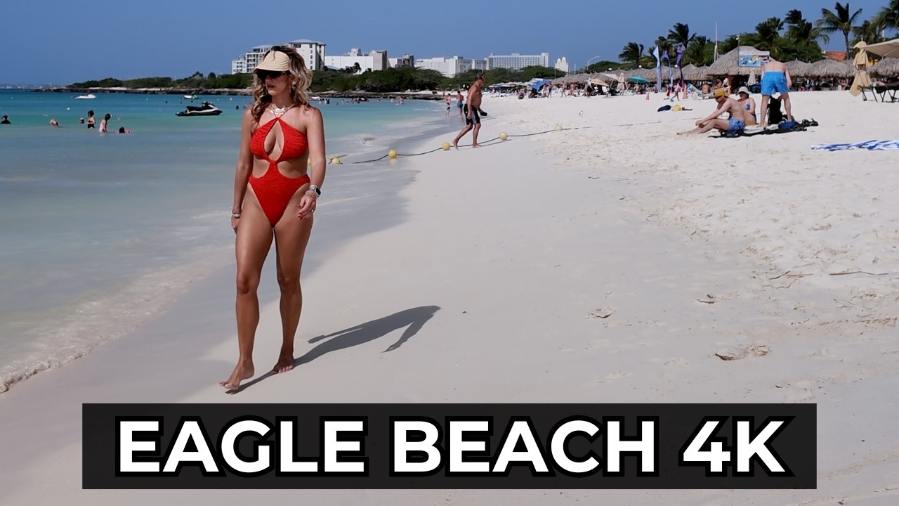 Eagle Beach Aruba Walking Tour 🇦🇼 | One of the Best Beaches in the World 4K