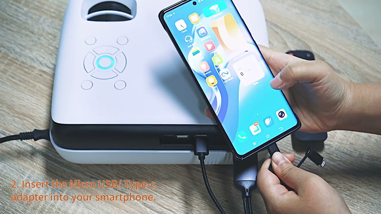 Happrun H1 Full HD Projector - Android phone connection #happrun