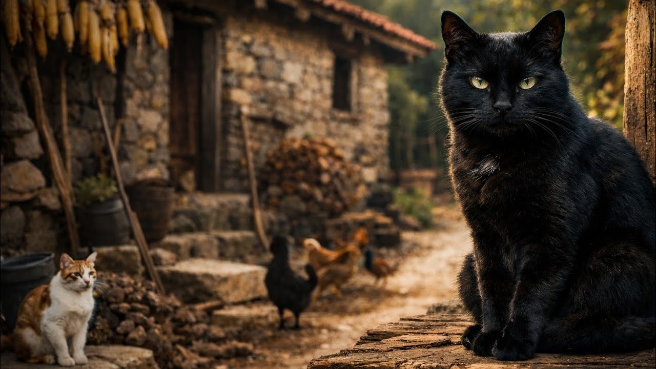 Güne eşlik eden Kömür #village #cat #blackcat