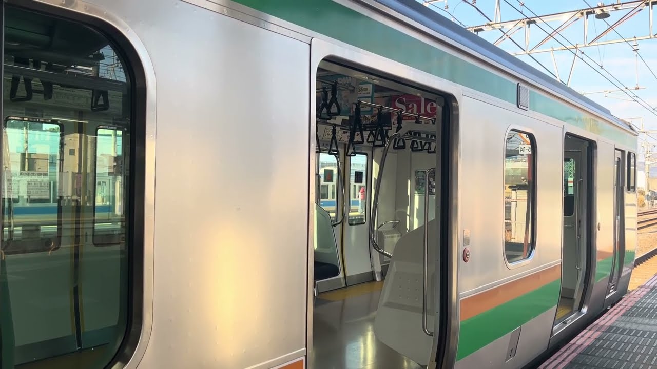 上野東京ライン高崎線直通普通籠原行　小田原駅6番線発車風景