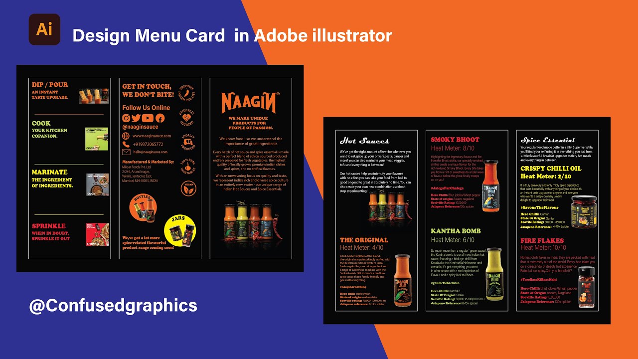Menu Card design in adobe illustrator