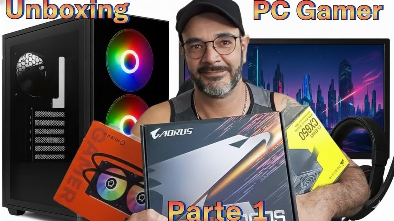 Umboxing | Placa mãe B550M Aorus Elite | Fonte Corsair CX650 | Water Cooler Husky Freezy 240MM