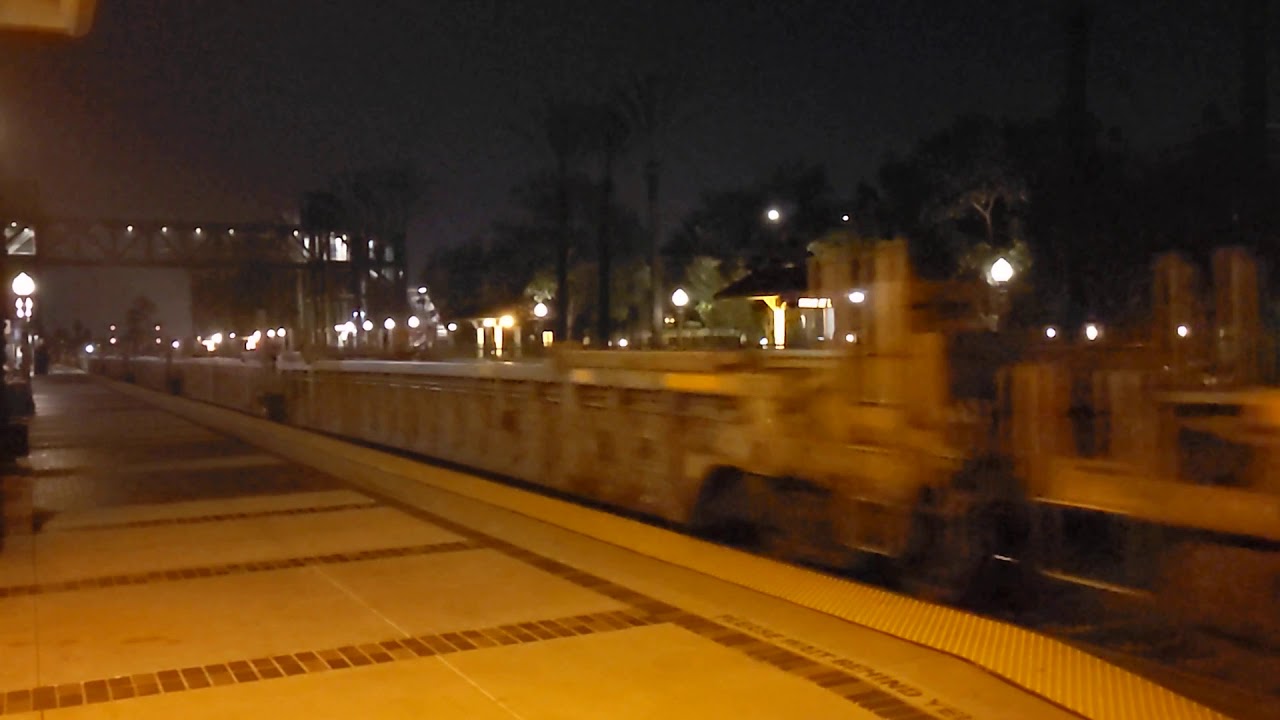 Westbound Flatbed Train Through Fullerton w/BNSF 1119