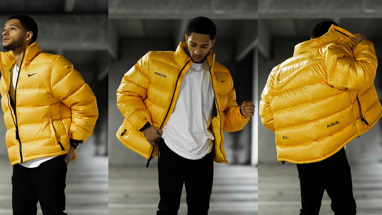 Обзор куртки-пуховика Nike NOCTA Drake (желтая)