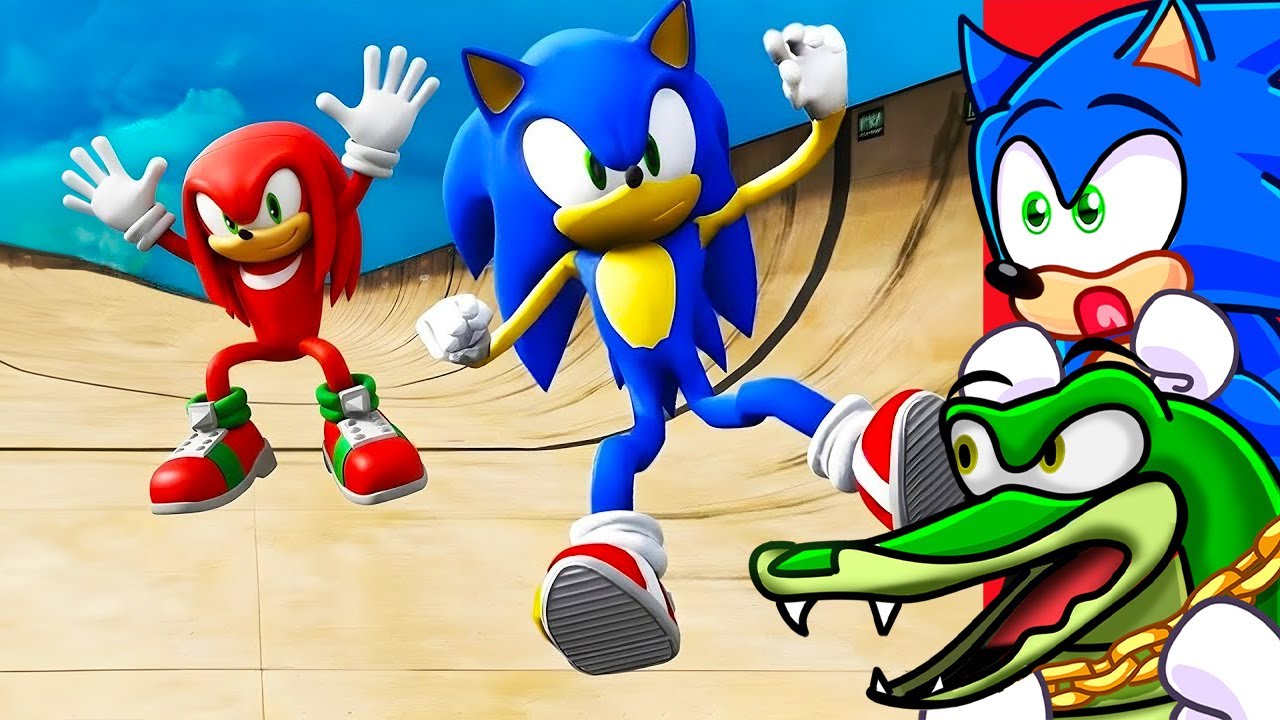 SONIC and KNUCKLES vs 1,000,000 FEET FALL!
