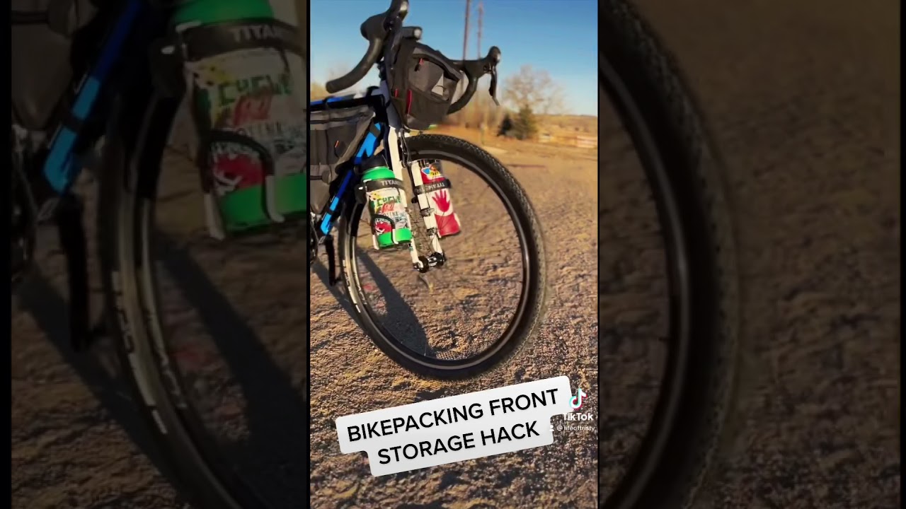 Bikepacking DIY Front fork storage (no drilling)