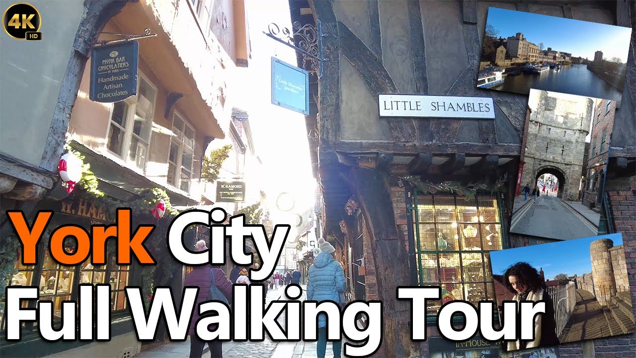 YORK England 4K UHD - England's Ancient Medieval City - Walking Tour