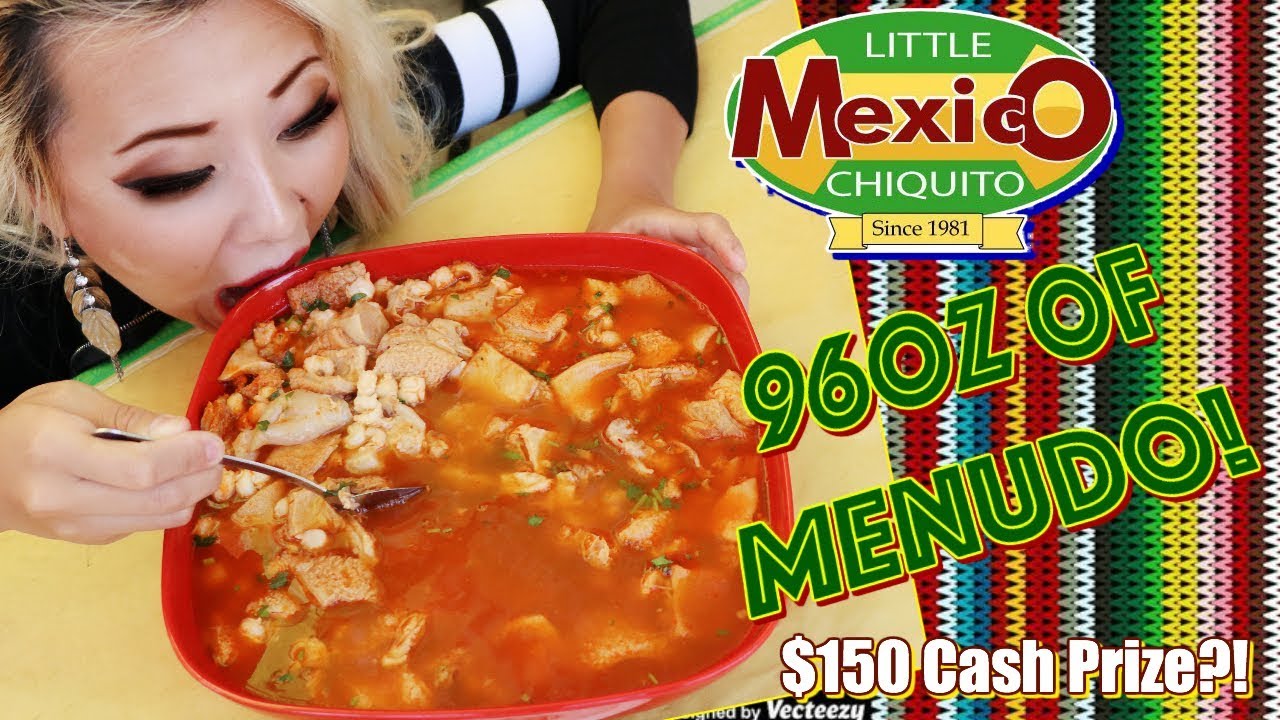 96oz of Menudo Eating Challenge - $150 REWARD !? | Little Mexico Chiquito | RainaisCrazy