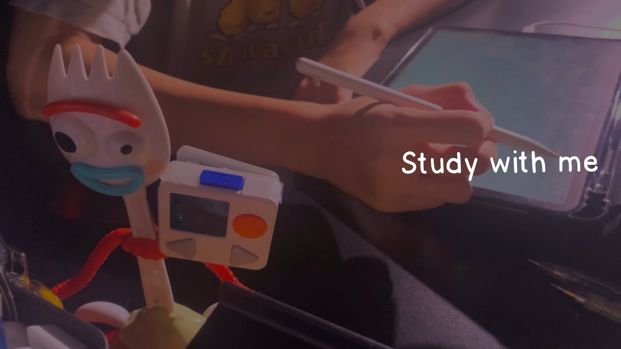 1 HOUR Study with me | white noise (rain sounds) | alarm + timer