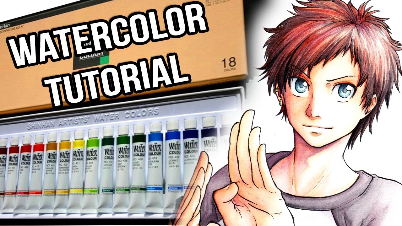 Watercolor Tutorial - How to do a manga-style portrait