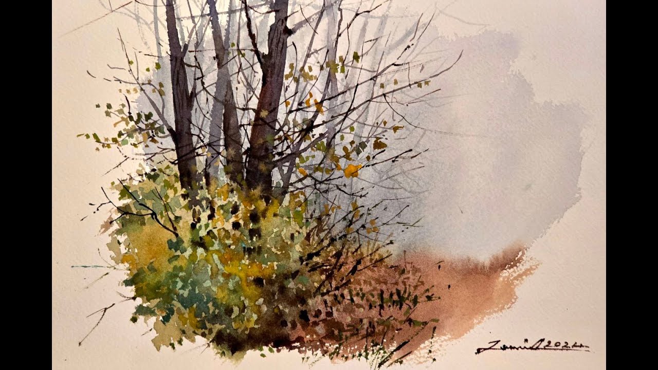 How to paint a tree in wtatercolor