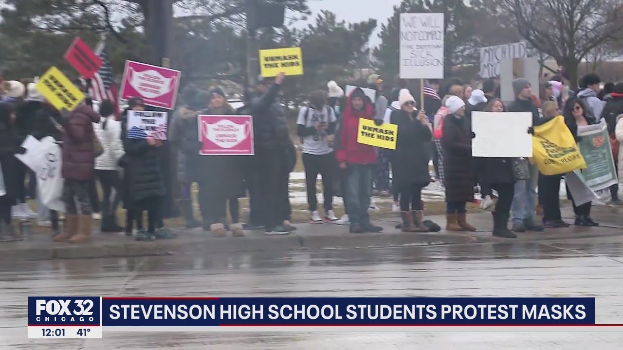 Protests form outside Stevenson High School over mask requirements