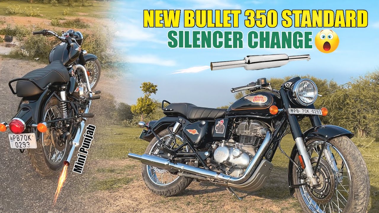 New Bullet Standard 350 Silencer Change 🥳. Mini Punjab sound 😱. Price? | Sukh harinder |