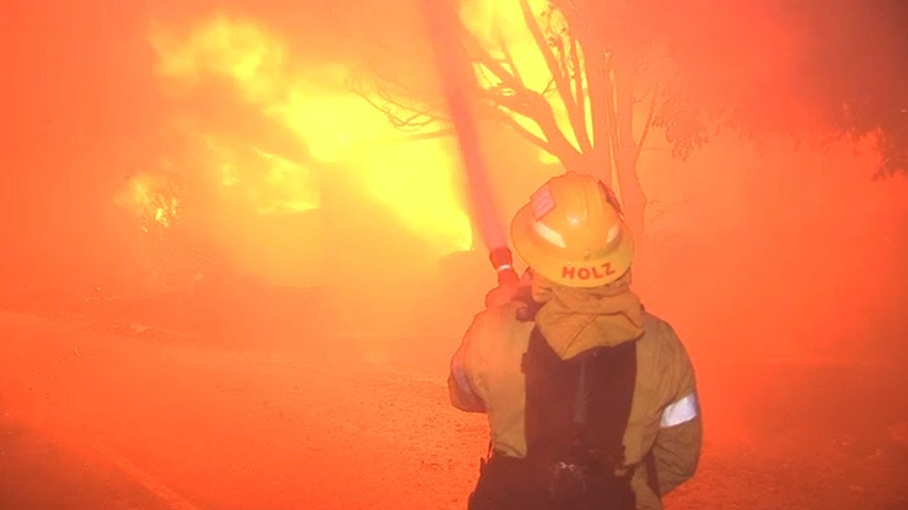 Getty Fire: Crews continue efforts to prevent fire from rekindling before Santa Ana winds | ABC7