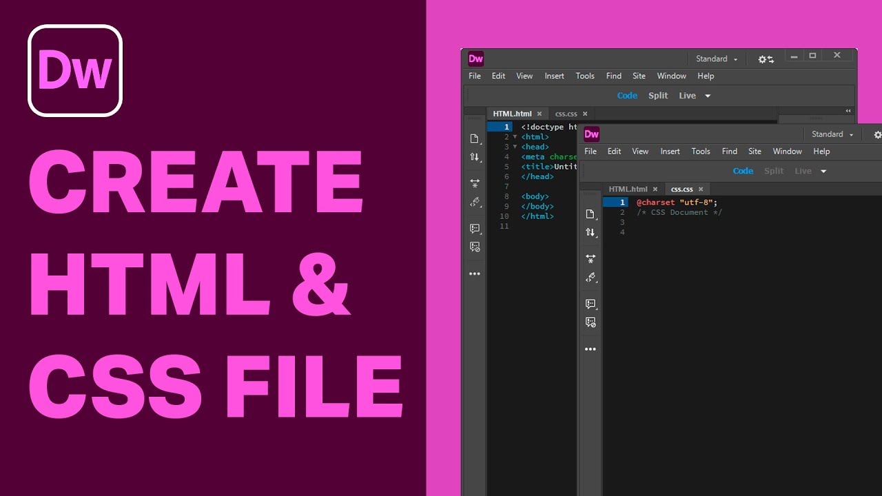 How to Create an HTML and CSS File in Adobe Dreamweaver
