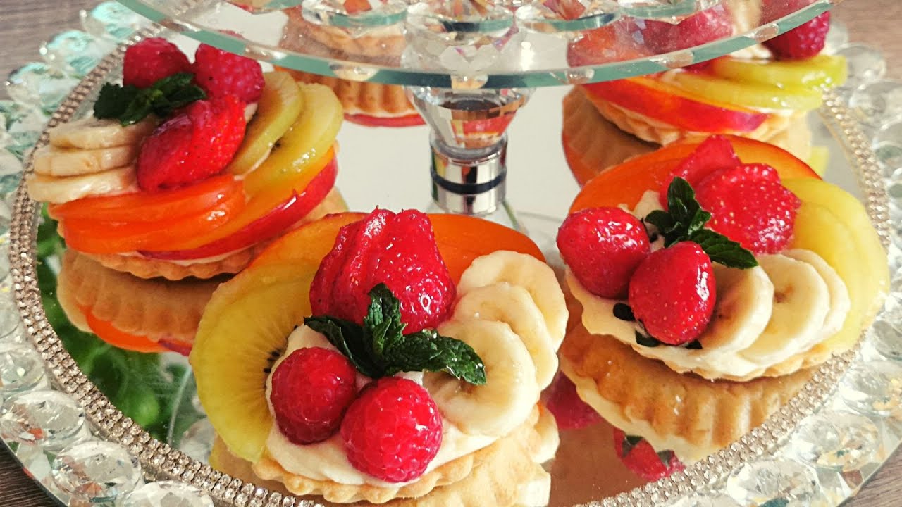 Tartelettes aux fruits/😋طارتلات الفواكه👍 بكريمة خفيفة و لذيذة